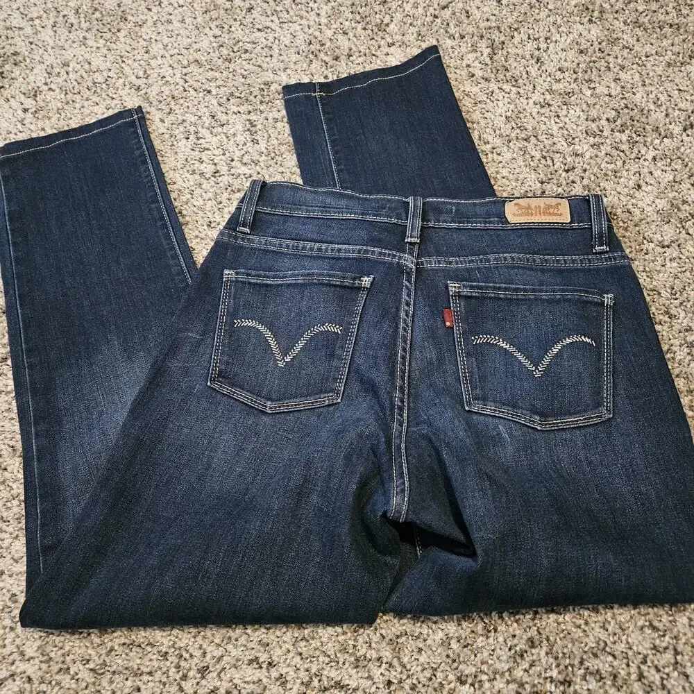Levi's 512 Perfectly Slimming Womens Sz 6M Blue Denim Straight Leg Jeans Casual - Picture 2 of 11